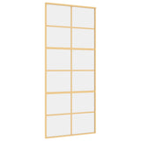 Vidaxl Schiebetür 90x205 cm klares ESG -Glas und Aluminium Gold gefärbt