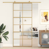 VidaXL sliding door 90x205 cm Clear ESG glass and aluminum gold colored