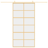 VIDAXL -Schiebetür 102,5 x 205 cm klares ESG -Glas- und Aluminiumgoldfarbe