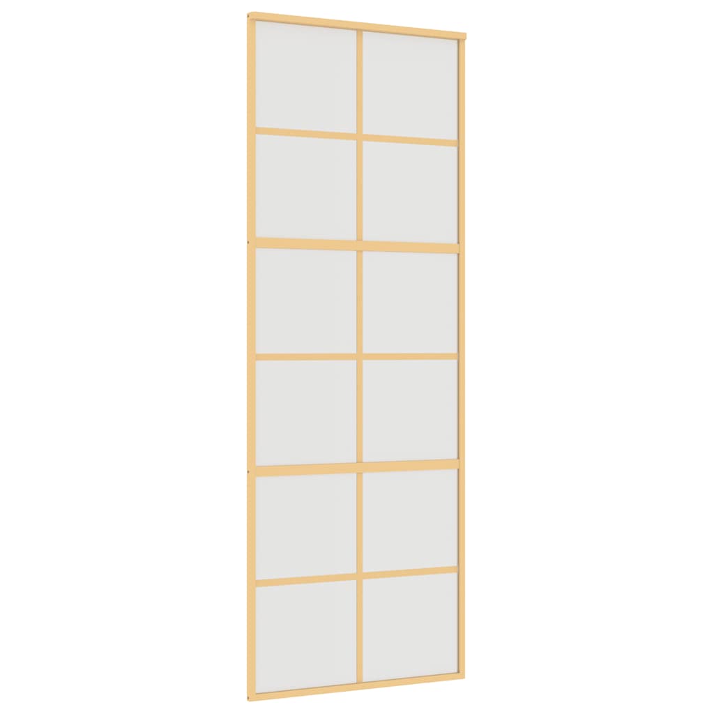 Vidaxx Schiebetür 76x205 cm ESG-Glas matt und Aluminium goldfarben
