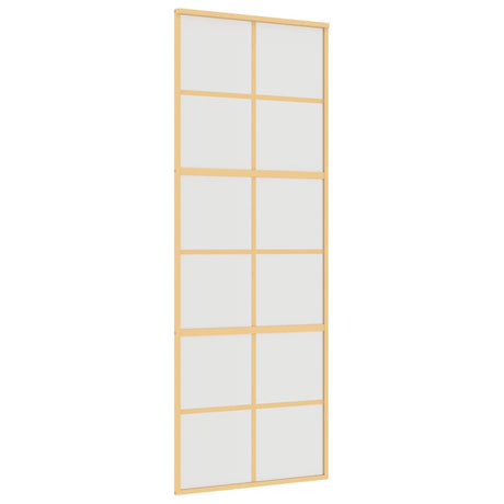 Vidaxx Schiebetür 76x205 cm ESG-Glas matt und Aluminium goldfarben
