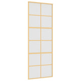 VIDAXL -Schiebetür 76x205 cm mattes ESG -Glas und Aluminium Gold gefärbt