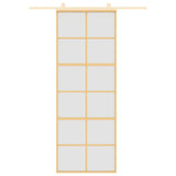 Vidaxx Schiebetür 76x205 cm ESG-Glas matt und Aluminium goldfarben