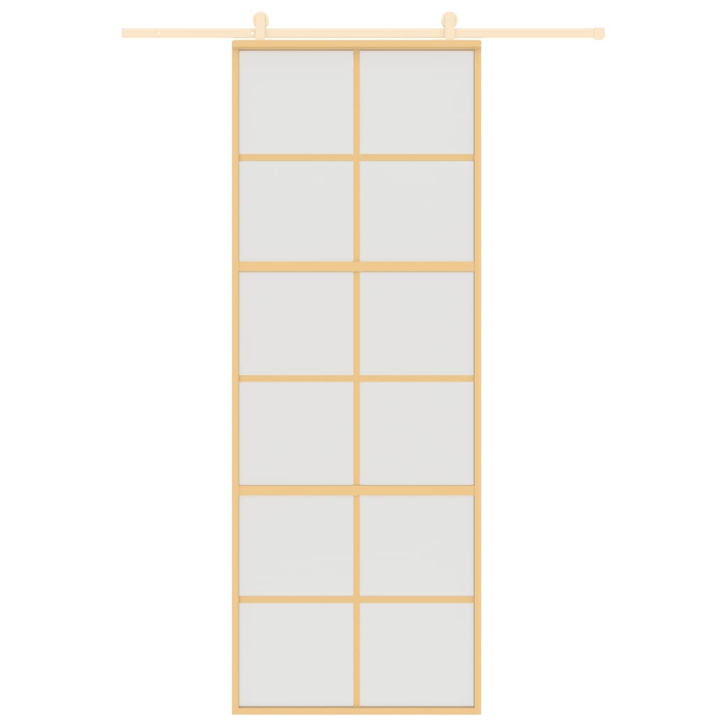 VIDAXL -Schiebetür 76x205 cm mattes ESG -Glas und Aluminium Gold gefärbt