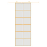 Vidaxl Sliding Porte 76x205 cm Verre ESG mate et aluminium or de couleur