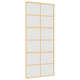 Vidaxx Schiebetür 90x205 cm ESG-Glas matt und Aluminium goldfarben