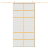 VIDAXL -Schiebetür 102,5 x 205 cm mattes ESG -Glas und Aluminium Gold gefärbt