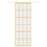 Vidaxx Schiebetür 76x205 cm klares ESG-Glas und goldfarbenes Aluminium