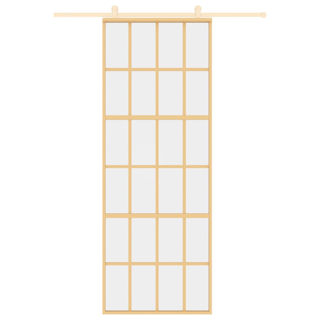 VidaXL sliding door 76x205 cm Clear ESG glass and aluminum gold colored