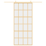 Vidaxx Schiebetür 90x205 cm klares ESG-Glas und Aluminium goldfarben