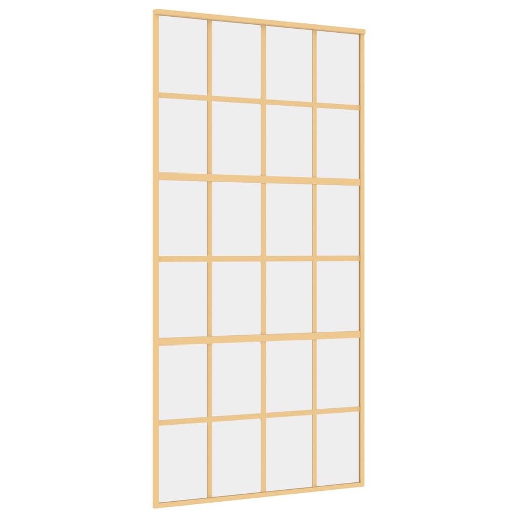 VidaXL Schuifdeur 102,5x205 cm helder ESG-glas en aluminium goudkleur