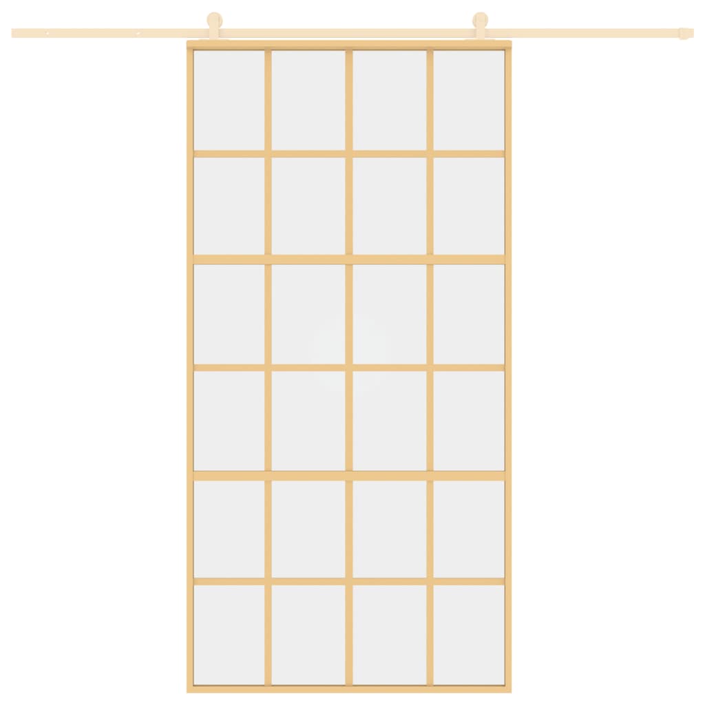 VidaXL sliding door 102.5x205 cm Clear ESG glass and aluminum gold color