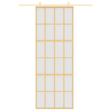 Vidaxx Schiebetür 76x205 cm ESG-Glas matt und Aluminium goldfarben