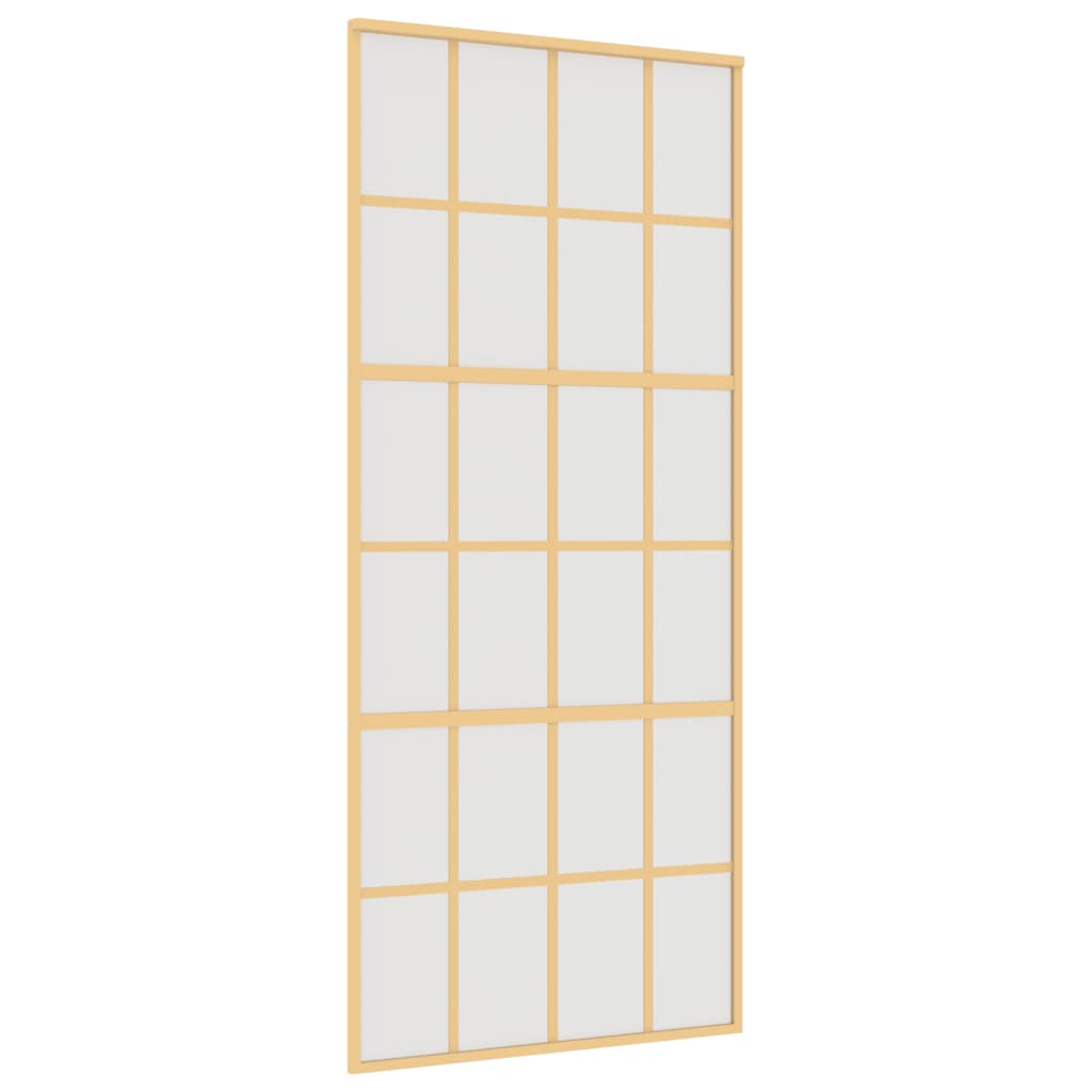 Vidaxl Schiebetür 90x205 cm mattes ESG -Glas und Aluminium Gold gefärbt