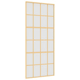 VidaXL Schiebetür 90x205 cm mattes ESG-Glas und Aluminium goldfarben