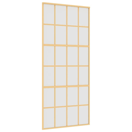VidaXL Schiebetür 90x205 cm mattes ESG-Glas und Aluminium goldfarben