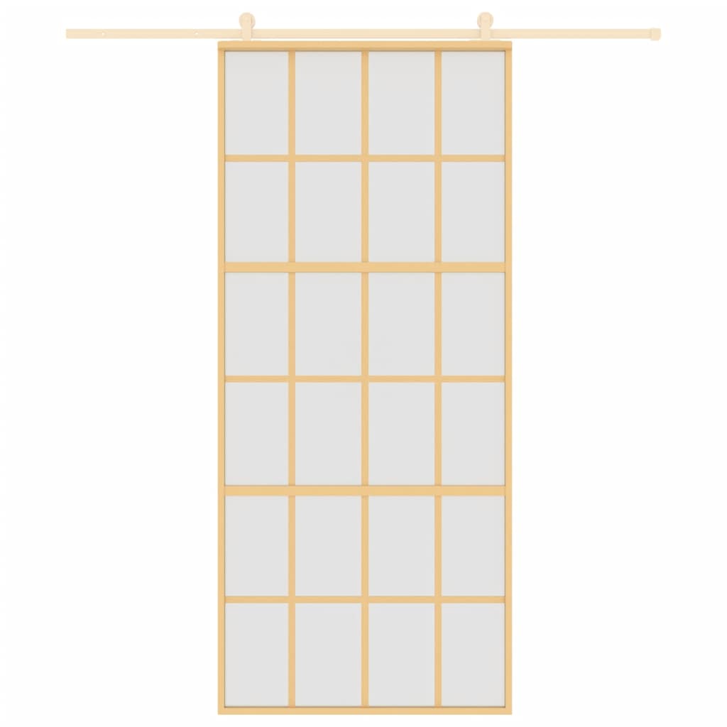 VidaXL sliding door 90x205 cm matte ESG glass and aluminum gold colored