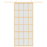 VidaXL Schiebetür 90x205 cm mattes ESG-Glas und Aluminium goldfarben