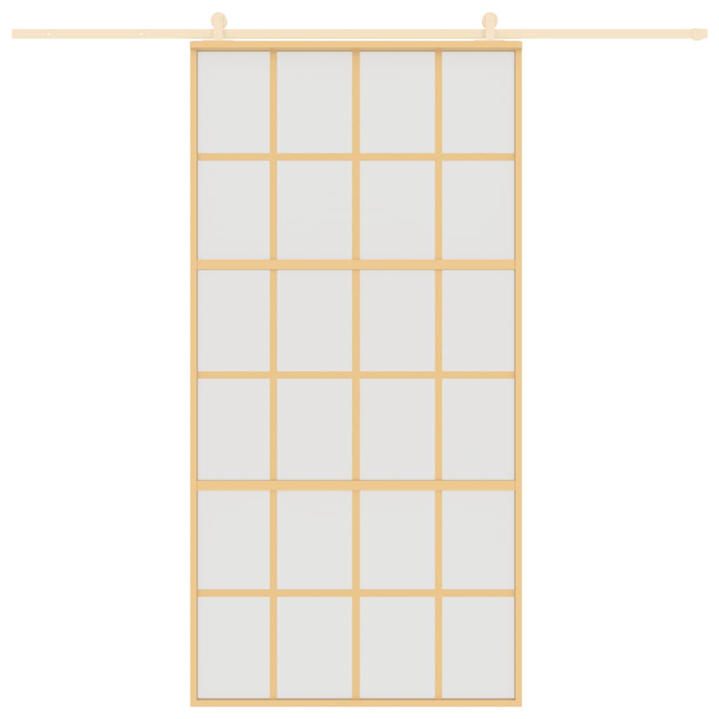 VidaXL sliding door 102.5x205 cm matte ESG glass and aluminum gold colored