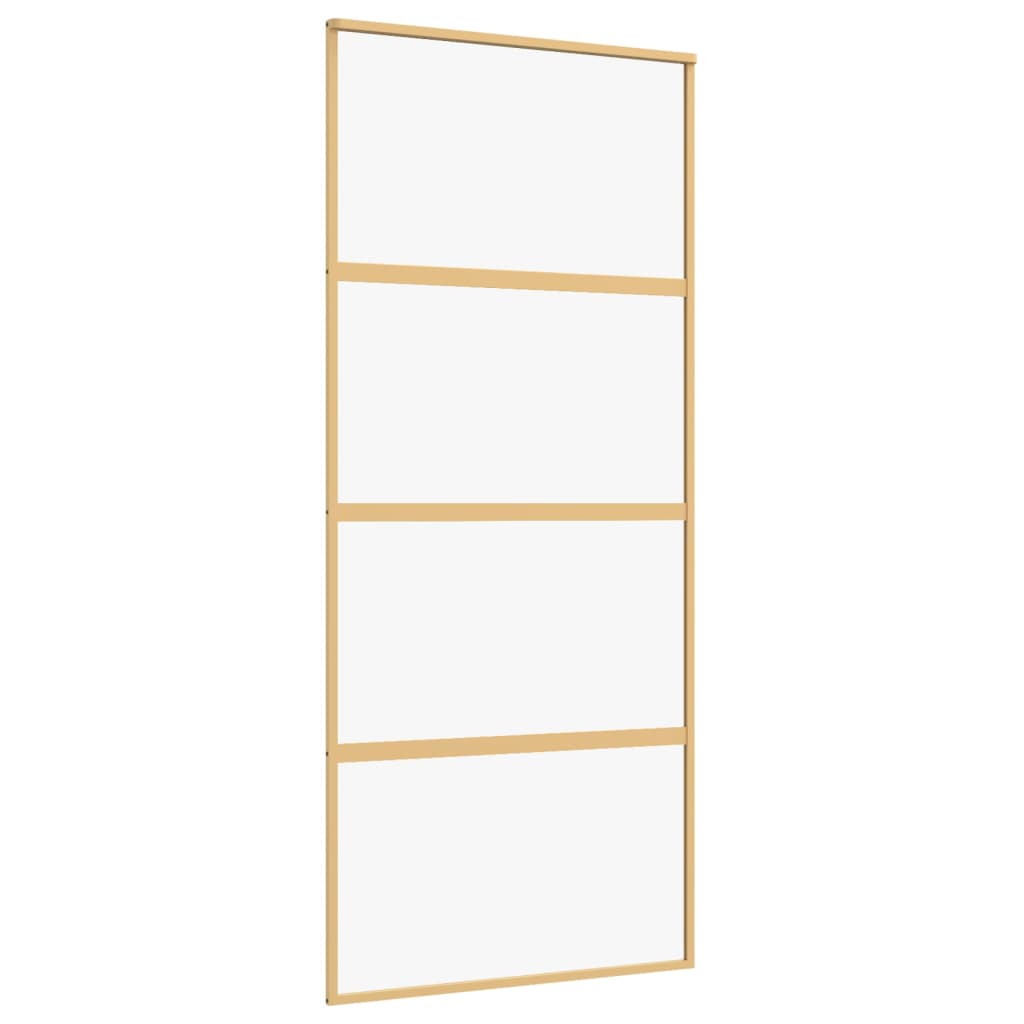 Vidaxl Sliding Porte 90x205 cm Verre ESG transparent et en aluminium or de couleur