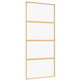 Vidaxl Schiebetür 90x205 cm klares ESG -Glas und Aluminium Gold gefärbt