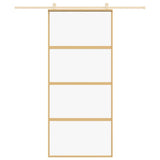 Vidaxx Schiebetür 90x205 cm klares ESG-Glas und Aluminium goldfarben