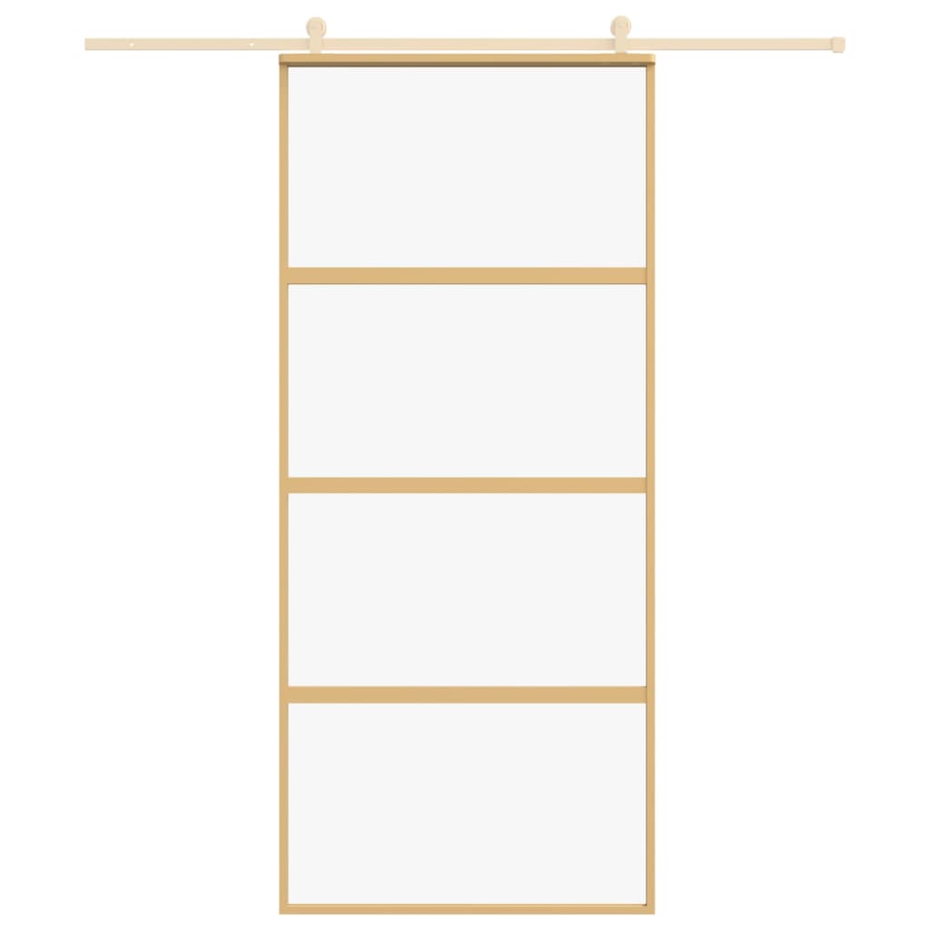 VidaXL sliding door 90x205 cm Clear ESG glass and aluminum gold colored