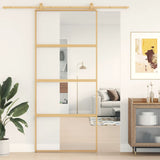 Vidaxx Schiebetür 90x205 cm klares ESG-Glas und Aluminium goldfarben