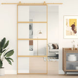 Vidaxl Sliding Porte 90x205 cm Verre ESG transparent et en aluminium or de couleur