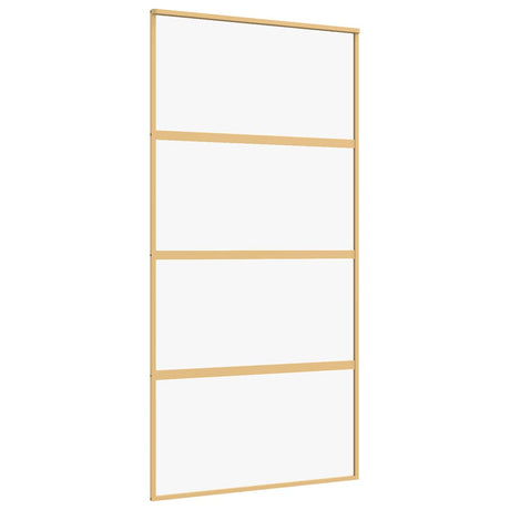 Vidaxx-Schiebetür 102,5 x 205 cm, klares ESG-Glas und Aluminium-Goldfarbe