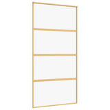 Vidaxx-Schiebetür 102,5 x 205 cm, klares ESG-Glas und Aluminium-Goldfarbe