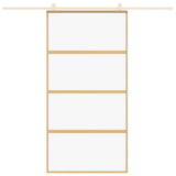 Vidaxx-Schiebetür 102,5 x 205 cm, klares ESG-Glas und Aluminium-Goldfarbe