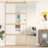 Vidaxx-Schiebetür 102,5 x 205 cm, klares ESG-Glas und Aluminium-Goldfarbe