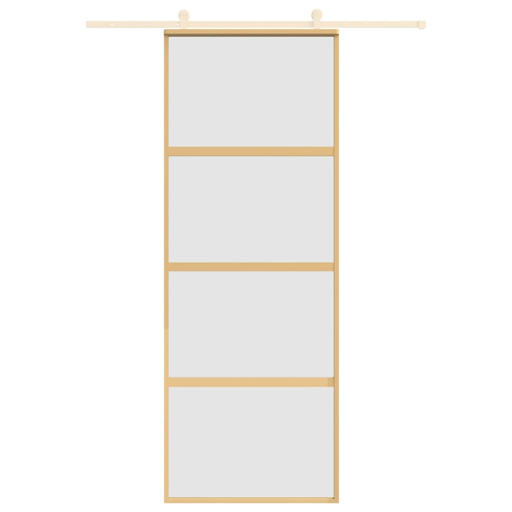 Vidaxl Sliding Porte 76x205 cm Verre ESG mate et aluminium or de couleur