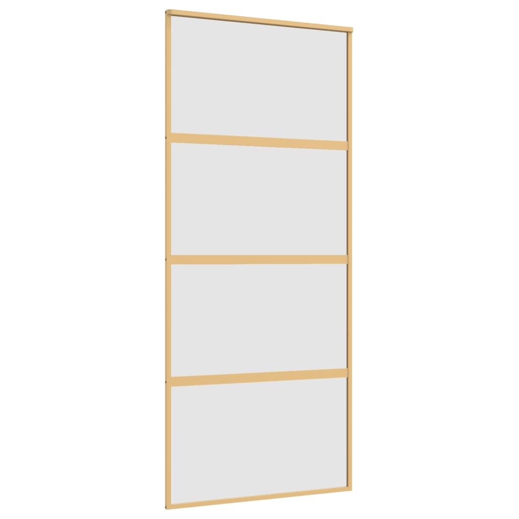 VidaXL Schuifdeur 90x205 cm mat ESG-glas en aluminium goudkleurig