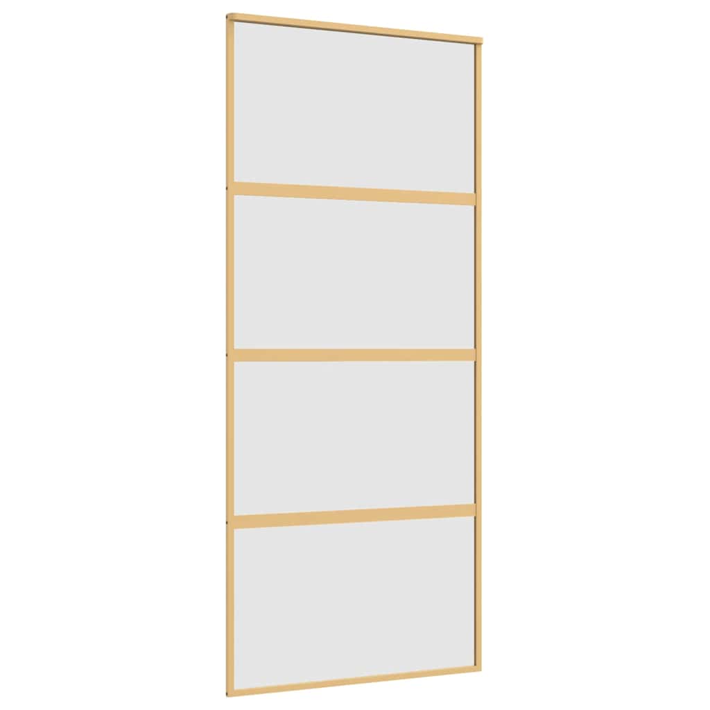 VidaXL Schiebetür 90x205 cm mattes ESG-Glas und Aluminium goldfarben