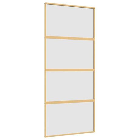 VidaXL Schiebetür 90x205 cm mattes ESG-Glas und Aluminium goldfarben