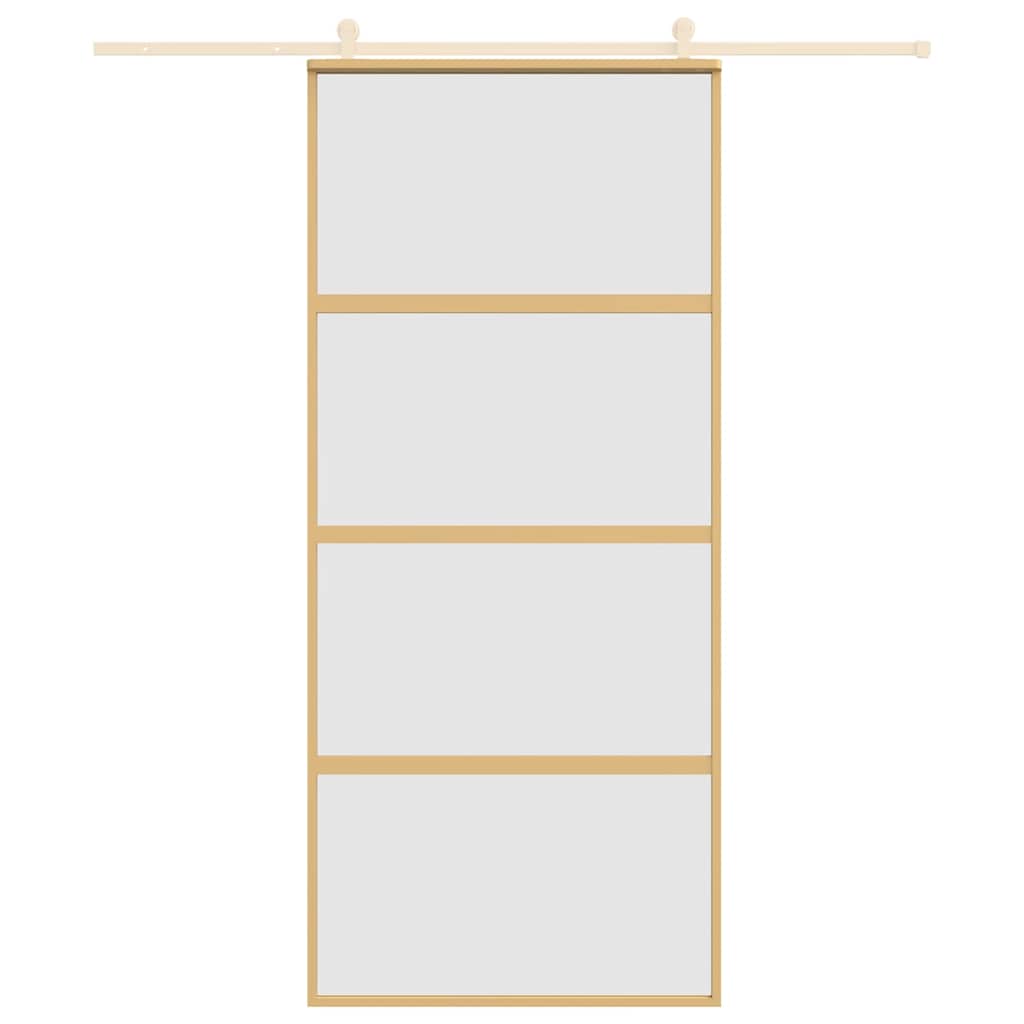 VidaXL Schiebetür 90x205 cm mattes ESG-Glas und Aluminium goldfarben