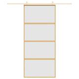 VidaXL Schiebetür 90x205 cm mattes ESG-Glas und Aluminium goldfarben
