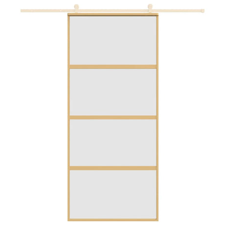 VidaXL Schiebetür 90x205 cm mattes ESG-Glas und Aluminium goldfarben