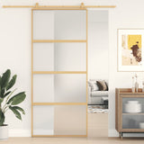 Vidaxl Sliding Porte 90x205 cm Verre ESG mate et aluminium or de couleur