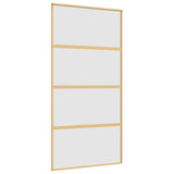 Puerta corredera de Vidaxl 102.5x205 cm de vidrio ESG mate y dorado de aluminio