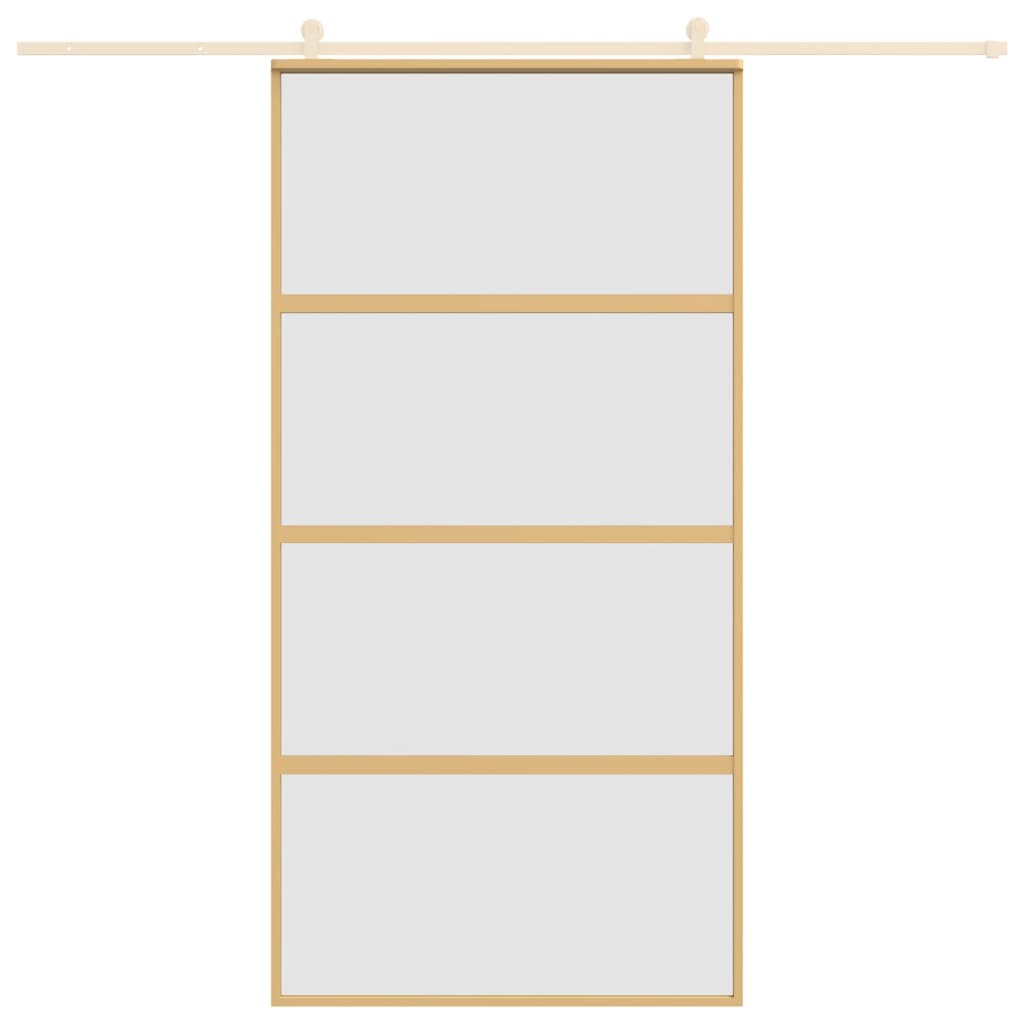 VIDAXL -Schiebetür 102,5 x 205 cm mattes ESG -Glas und Aluminium Gold gefärbt