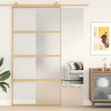 VidaXL sliding door 102.5x205 cm matte ESG glass and aluminum gold colored