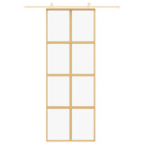 Vidaxx Schiebetür 76x205 cm klares ESG-Glas und goldfarbenes Aluminium