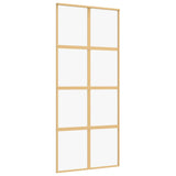 Vidaxl Schiebetür 90x205 cm klares ESG -Glas und Aluminium Gold gefärbt