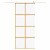 Vidaxx Schiebetür 90x205 cm klares ESG-Glas und Aluminium goldfarben