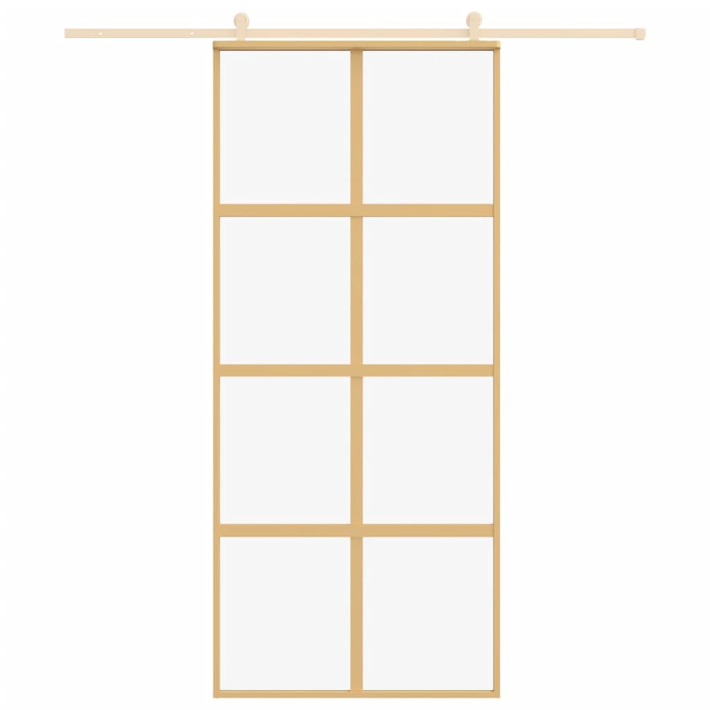 VidaXL sliding door 90x205 cm Clear ESG glass and aluminum gold colored