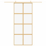 VidaXL sliding door 90x205 cm Clear ESG glass and aluminum gold colored