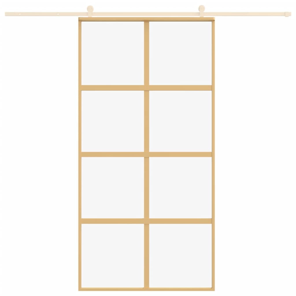 Vidaxl rutscht Dier 102.5x205 cm lecker Ess-Glas an Aluminium Goldfaarf